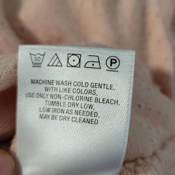 Anthropologie Akemi +Kin Sylvie Pointelle Pink Long Sleeve Top Size Extra Small - Picture 7 of 8